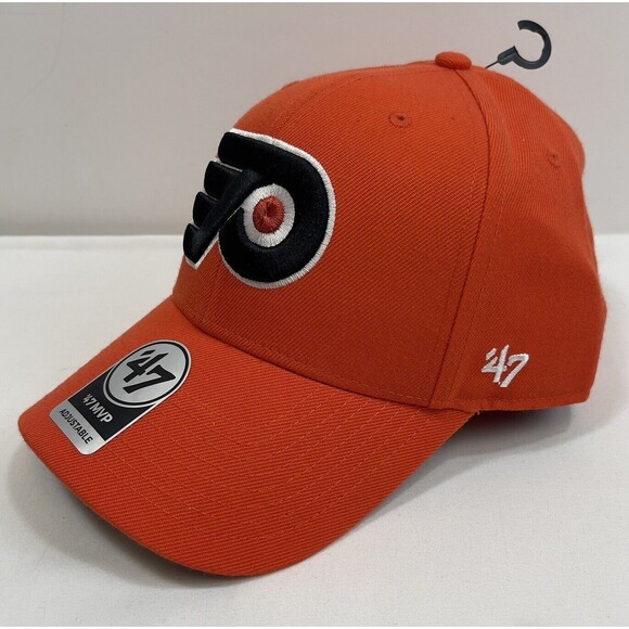 Philadelphia Flyers '47 MVP Strapback NHL Hat Orange Adjustable Rear Spell Out - Picture 2 of 9